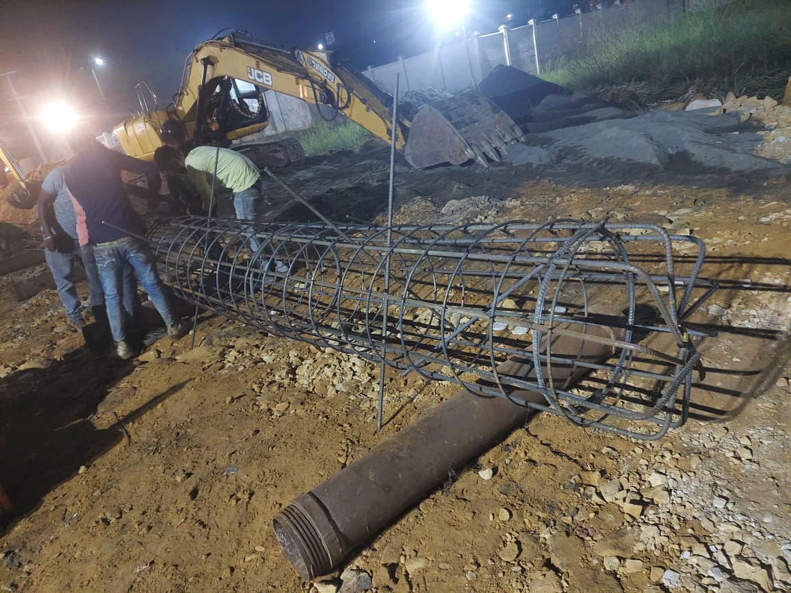 Piling work in progress. 200/255 piles completed.